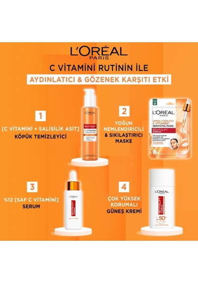 Tr L'oréal Paris Revitalift Clinical Anında Aydınlatıcı C Vitamini Serum Etkili Maske X2 & Garnier 1 Haftalık Dene
