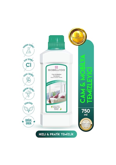 Doğal Konsatre Özel Bileşenli Formül Cam & Mobilya Temizleyici 750 Ml