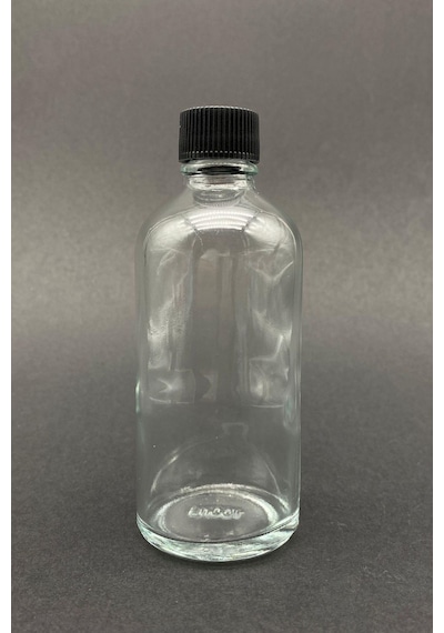 Rotanev 12 Adet Cam Shot Şişesi Sızdırmaz Siyah Plastik Kapaklı Kolonya Koku Süs Çok Amaçlı Şişe 100 ML