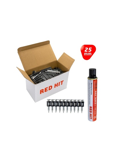 Red Hit Gzt-25 Çelik Zemin Çivisi 25 Mm Gaz Dahil 1000li Paket