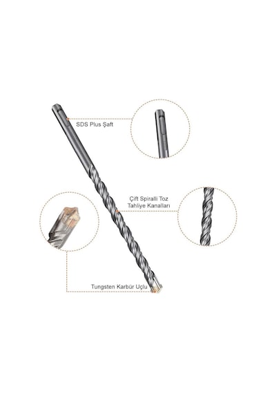 Cat Da03901 10 Parça Tungsten Karbür Sds-plus Beton Matkap Uç Seti