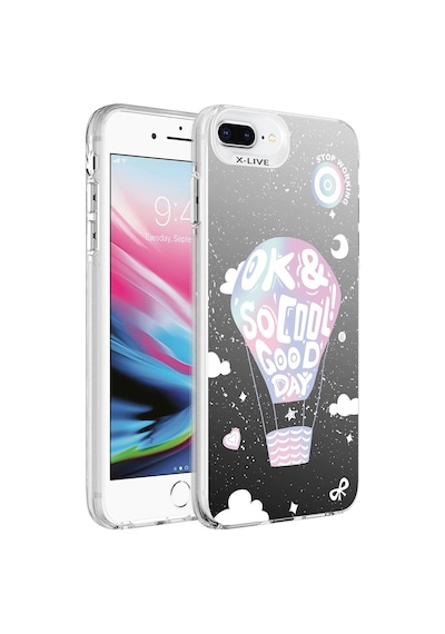 Apple Uyumlu iPhone 8 Plus Kılıf Desenli Zore Silver Sert Kılıf