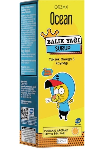 Ocean Balık Yağı Şurubu Portakal Aromalı Kral Şakir 150 ML
