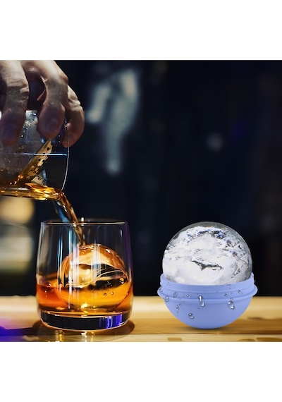 Büyük Buz Kalıbı 3lü, Yuvarlak Buz Kalıbı, Buz Küpü Kalıbı, Silikon Buz Kalıbı, Küre Buz Kalıbı Plas Diğer