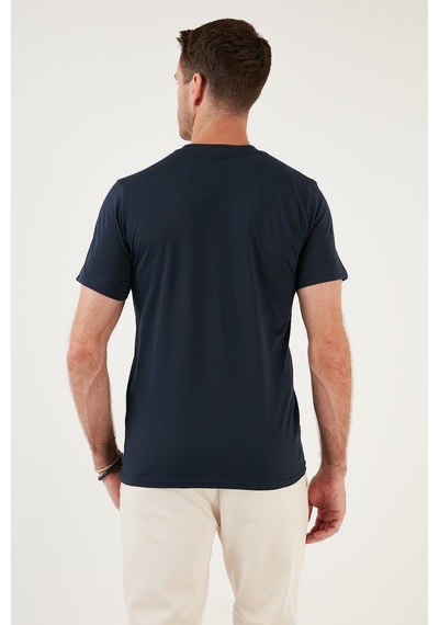 Buratti Pamuklu Regular Fit Bisiklet Yaka Basic Erkek T Shirt 59020201 Indigo