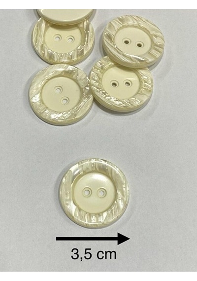 Kaban Mont Düğmesi / Krem Renk / 6 Lı Set 3,5 Cm