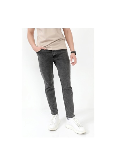 Giysa Erkek Skinny Jean Füme Kar Yıkama Düğme Kapamalı Likralı Kot Pantolon - 5602 Füme