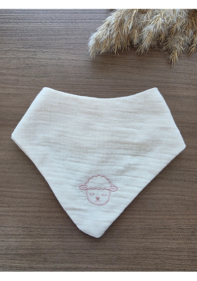 Venedy S Sleepy Bunny,lamb,kitty 3lü Nakışlı Müslin Bandana Önlük Seti Çok Renkli