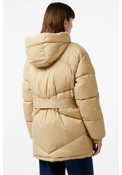Lacoste Dik Yaka Kapitone Down Fill Jacket Dik Yaka Kapişonlu Kaz Tüyü Kadın Mont Bej Bej