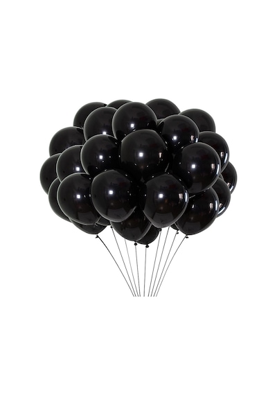 Vıp 100 Pcs Shıny Metallıc Black Balloon Vıp Kalite Parlak Metalik Siyah Balon Helyum Gazı Uyumludur