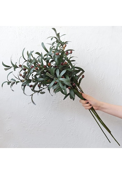 Yapay Zeytin Dalı 4 Adet Uzun Dallı 90Cm 6 Meyveli