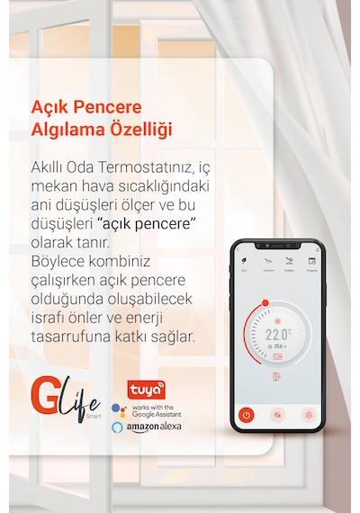 General Life Mitra Ht15 Rf Smart Kablosuz Wi-fi Akıllı Oda Termostatı - Beyaz