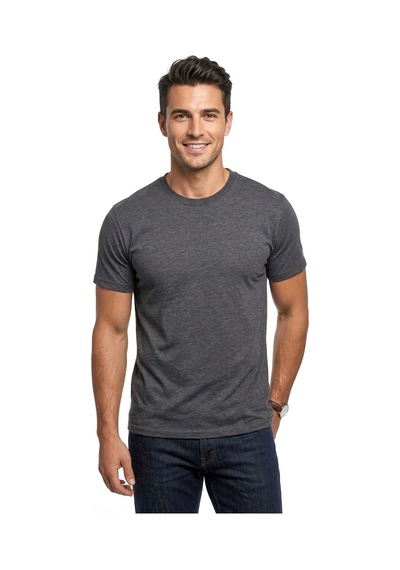 Uki Antrasit Bisiklet Yaka Basic T-shirt