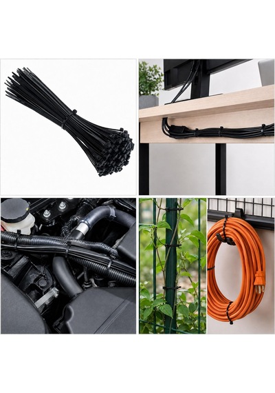 Kablo Bağı Plastik Cırt Kelepçe 4,8x400 Mm 100 Adet Kablo Düzenleyici Bağlama Toplama Aparatı