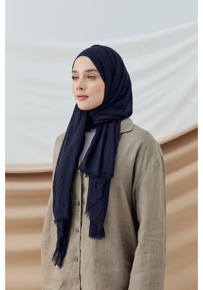Deserto Fashion Bambu Şal Düz Renk-3555 Lacivert
