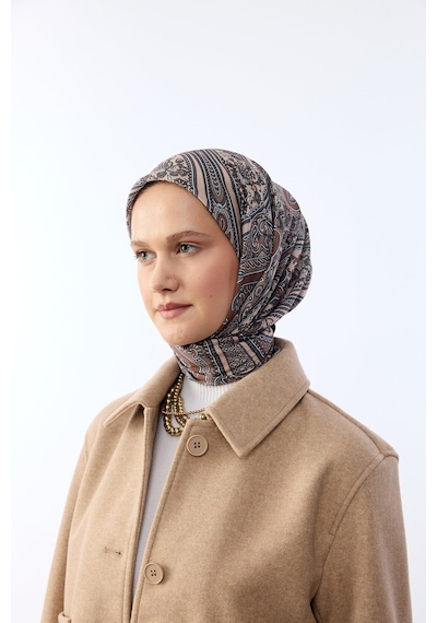 Mirsoy Scarf Zümra Desen Eşarp Krem