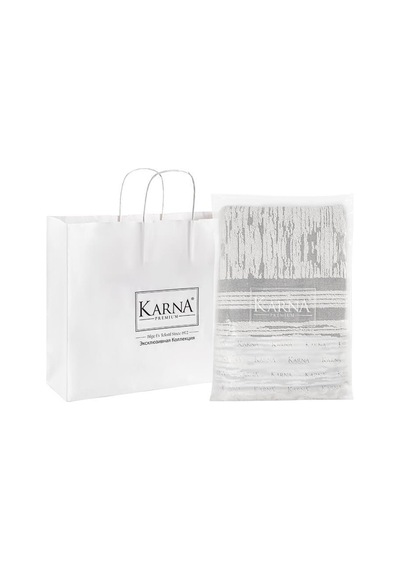 Pamuk Tekli Havlu Jakarlı Karna Premıum Stella - 70 X 140 Gri