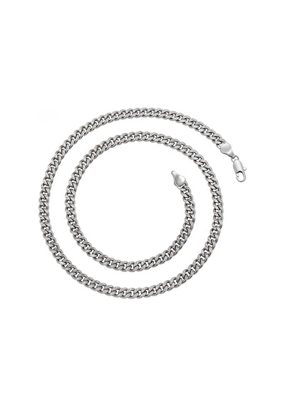 Platin Kaplama Klasik Gurmet Zincir Kolye / 50 Cm Silver