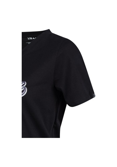 2as Alone Baskılı V Yaka Kadın T-shirt 406 Siyah