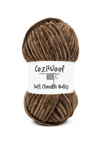 Kadife İp Soft Chenille Bulky 5'li Paket 5x100 Gr 120 Mt El Örgü İpi Çikolata - 875823131