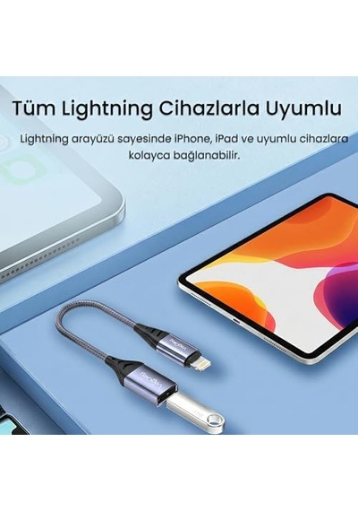 Lightning To Usb 2.0 Otg Çevirici Dönüştürücü Adaptör