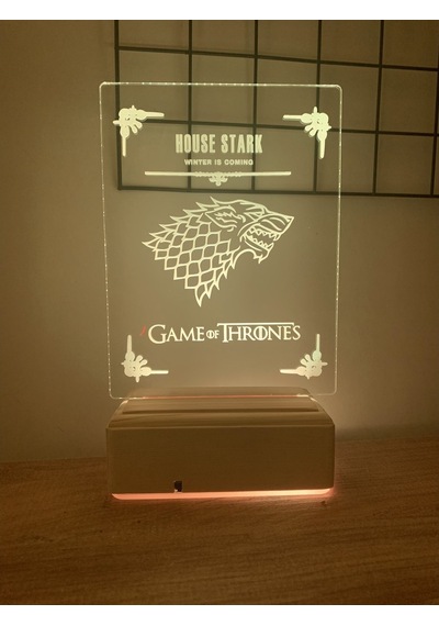 Game Of Thrones House Stark 16 Renk Gece Lambası