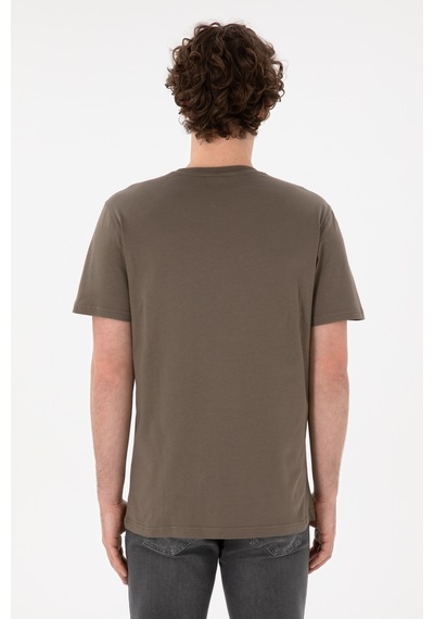 U.S. Polo Assn. Erkek Regular Fit Bisiklet Yaka Vizon Basic Tişört 50305985-VR052
