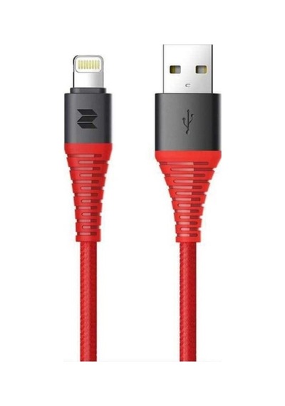 Rock Space Z8 Hi-tensile 120 Cm. 5v/2a Max. Lightning Şarj Ve Data Aktarım Kablosu Kırmızı