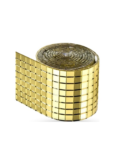 Büro Ev Ofis Etkinik Dekoru İçin 30x30cm Yapışkanlı Kare Gold Cam Mozaik Fayans Aynalı Dekor Panel