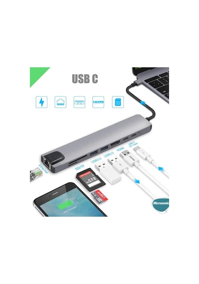 Vothoon Type-c To Hdtv Multifunction Adapter 8 Port Kablo Diğer