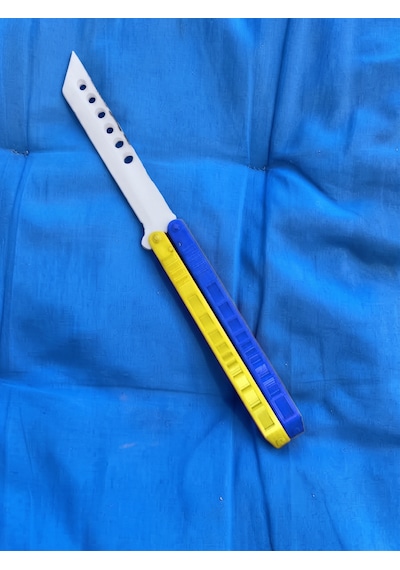 3d Baskı Plastik Katlanabilir Eğitmen Kelebek - Farklı Renkler Stres Ve Beceri Geliştirme Aksesuarı Mavi-Sarı