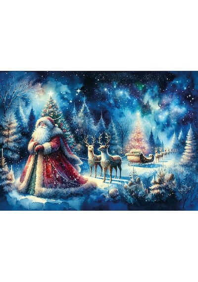 Kuzey Işıkları Ve Noel Baba 260 Parça Puzzle