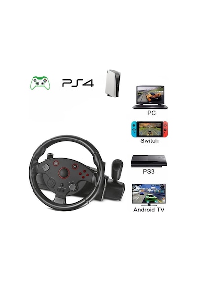 Profesyonel Yarış Direksiyon Seti 270 Hissiyatlı Pedallı Tak Çalıştır Multifonksiyon Racing Wheel