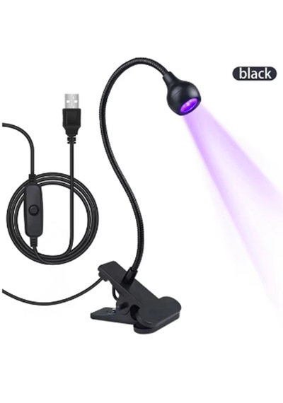 Gaman Portatif Mandallı Mini Uv Led Mor Işık Lamba Manikür Tırnak Kurutucu Siyah