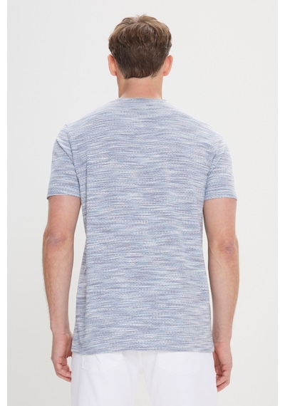 AC&Co / Altınyıldız Classics Erkek Mavı Slim Fit Dar Kesim Bisiklet Yaka Pamuklu Jakarlı Tişört Mavi AC&Co / Altınyıldız Classics Erkek Mavı Slim Fit Dar Kesim Bisiklet Yaka Pamuklu Jakarlı Tişört Mavi