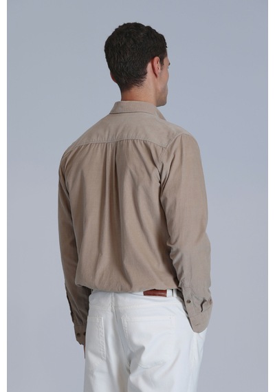 Lufian Water Erkek Basic Gömlek Slim Fit Bej Bej 112010664100550 Bej