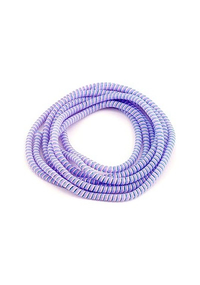 Şarj Aleti Kablosu Kablo Kordon Koruyucu Spiral Sarma Kılıf Koruma Eflatun