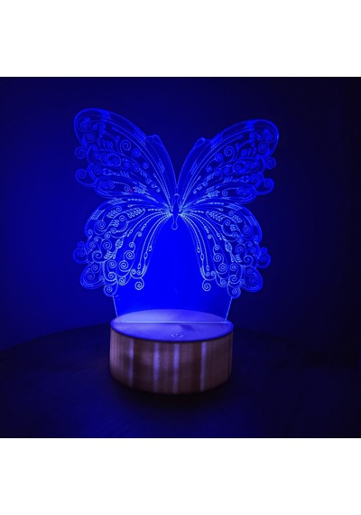 Kelebek Figürlü 3d Led Gece Lambası Rgb Renk Değiştiren Dekorat