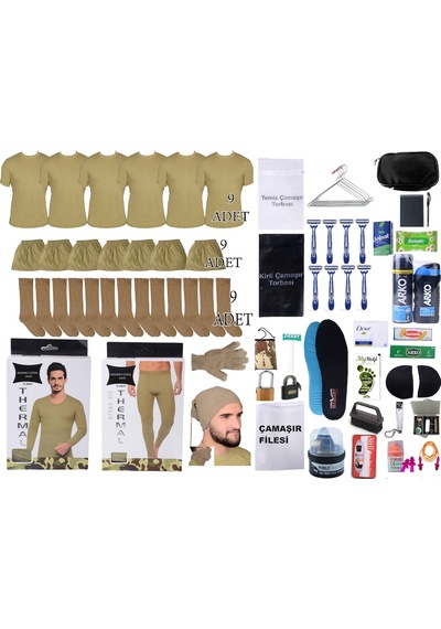 9’Lu Full Kışlık Asker Paketi Bedelli Acemi Asker Malzemesi