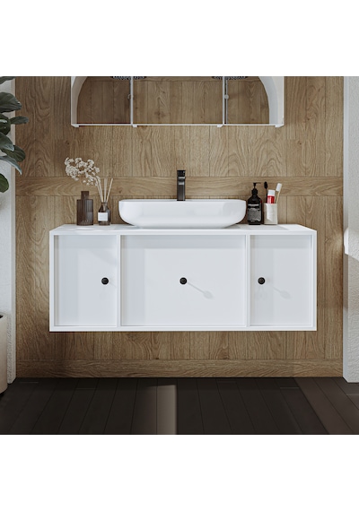 Gusto Ayaksız Oval Lavabolu Mdf 120 Cm Çekmeceli Banyo Dolabı Byz Mat Beyaz Gusto Ayaksız Oval Lavabolu Mdf 120 Cm Çekmeceli Banyo Dolabı Byz Mat Beyaz