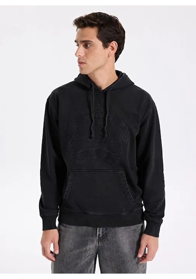 Guess Eco Tyler Hoodıe Kapşonlu Sweatshırt M5bq21kcny4 M5bq21kcny4 F73j SiYAH