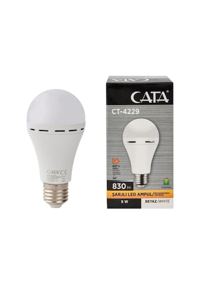 Cata Ct-4229 9w E27 Şarjlı Led Ampul Beyaz