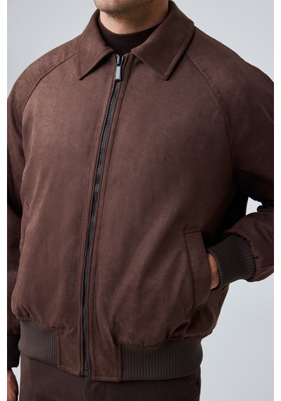 Danger Erkek Oversize Bomber Süet Ceket Açık Kahverengi 4343dngr