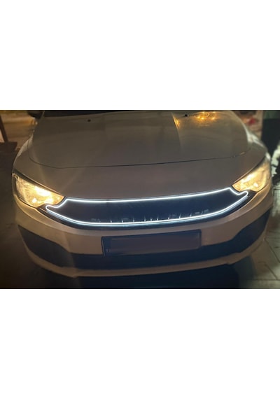 Fiat Egea Ön Panjur 2020+ Bmw M Dizayn Led Li Piano Black  Soketli Siyah - Siyah