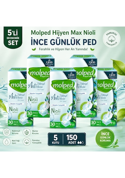 Molped Hijyen Max Günlük Ped 5 x 30'lu