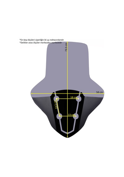 ABV Yamaha N-Max El Korumalı Füme Tur Camı 73.5 x 58 CM (21-25) + Vida Takımı