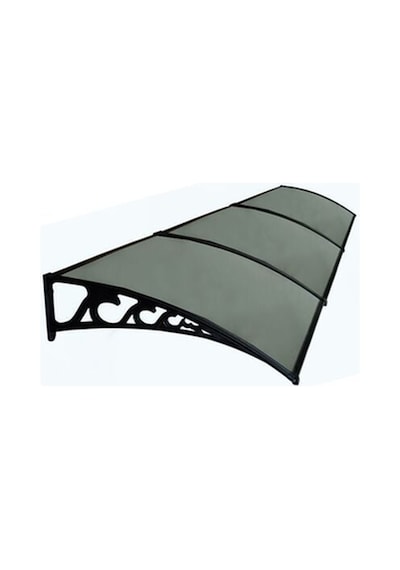 Plastik Ayak 6mm Levhalı Pratik Sundurma Kanopi 100x450 Cm Antras