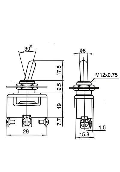 Toggle Switch 1-0 Metal Anahtar 3 Pin 12v-220v