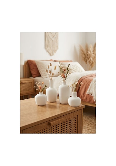 Kaveld Ardea 4'lü Dekoratif Vazo Seti El Yapımı Modern Minimalist Vazo Mermer Tozu Ve Yüksek Mukavemetli Çimento Kompozit - Beyaz Kaveld Ardea 4'lü Dekoratif Vazo Seti El Yapımı Modern Minimalist Vazo Mermer Tozu Ve Yüksek Mukavemetli Çimento Kompozit - Beyaz