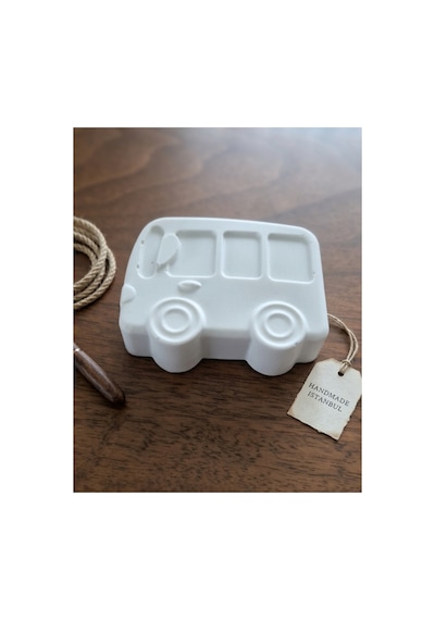 Ministone Kendin Boya Taş Tozu Otobüs / Karavan Formlu Dekoratif Obje Ve Hobi Seti 6 Renk Boya + Fırça Hediyeli